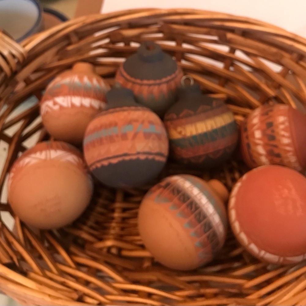 From Navajo land in New Mexico, 8 hand crafted ornaments for your holiday tree